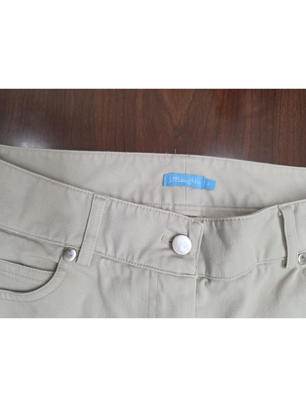 J. McLaughlin Women's Beige Straight Leg Pants Size 4 Casual Stretch Career Pant - Picture 3 of 7
